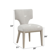 Myth Linen & Champagne Finish Side Chair (Set of 2)