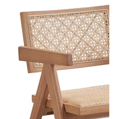 Tale Rattan & Natural Finish Arm Chair (Set of 2)
