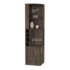 Asteroid Bar Cabinet, Two External Shelves, Dark Walnut