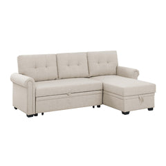 86" Linen Blend Upholstered Sleeper Sofa