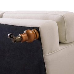 Polyxena Lawson Three-Cushion Tightback Sofa, Sky Neutral Beige Polyester