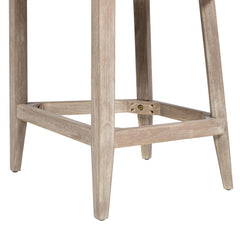 Summit 26.5" Coastal Curved Back Upholstered Counter Stool, Two-Tone Neutral Gray Polyester Wool Blend