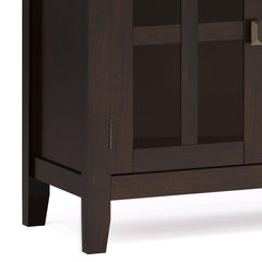 Demeter Solid Wood Large 4 Door Sideboard Buffet in Dark Chestnut Brown