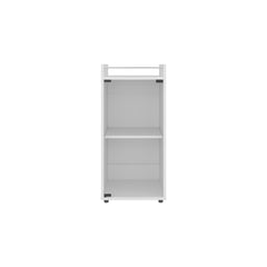 Crest Minibar Cabinet Two Doors, Open Shelf And Compact Design, Modern Bar Storage, White