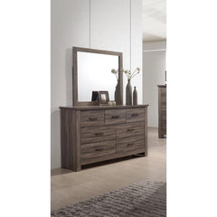 Natural Finish Striking Wooden 1pc Dresser Drawers Storage bedroom Furniture