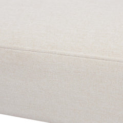 Sun Roll Arm Tufted Bench Settee, Sky Neutral Beige Polyester