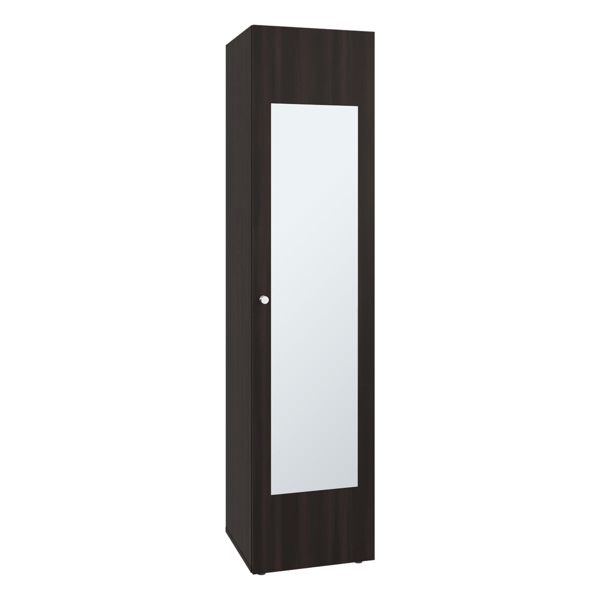 Home Linen Freestanding Tall Cabinet with Single Door, One Mirror and 4 Horizontal Storage Shelves, Cabinet for Bathroom, Bedroom or Laundry Room