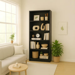5-Tier Bookshelves Storage Cabinet Black