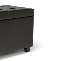 Gallery 34 inch Wide Storage Ottoman in Tanners Brown Vegan Leather