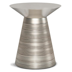Menelaus 18 inch Wide Metal Accent Table in Antique Silver