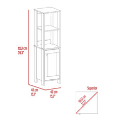 Hector Clair Linen Cabinet, Two Interior Shelves, Two Open Shelves, Single Door