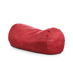 Aeneas Traditional 8 Foot Cylindrical Suede Bean Bag, Red