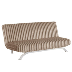 Clytemnestra Sofa Contemporary Style Convert Into Bed With Extra Support Metal Leg Chrome Finish Metal Base Legs Taupe Finish