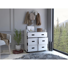 Comet 5-Drawer Dresser White