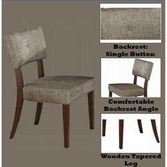 Aeneas Gray Fabric & Espresso Finish Side Chair (Set of 2)