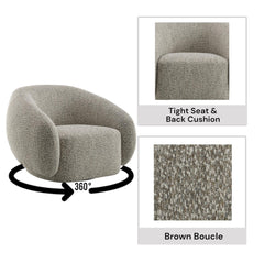 Mirage Brown Boucle Chair W/Swivel