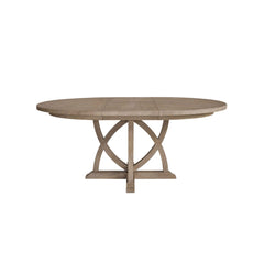 54" Round Dining Table with 18" Removable Leaf Expands 72" - Mindi Veneer