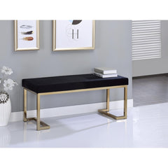 Electra Black Fabric & Champagne Finish Bench