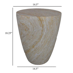 Saga Plant Stand Table, Tapered Marbled White Resin Base 18 Inch