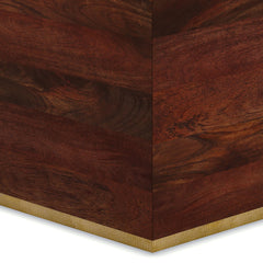 Myth 28 inch Wide Solid Mango Wood Square Coffee Table in Cognac Brown