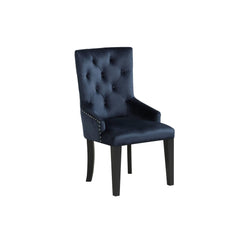 Infinity II Dark Navy Velvet & Black Finish Side Chair
