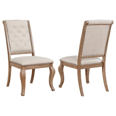 Electra and Barley Brown Tufted Back Dining Chair (Set of 2)
