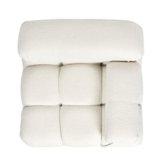 Nova 36" Bubble Modular Modern Lounge Arm Chair, Ivory White Boucle