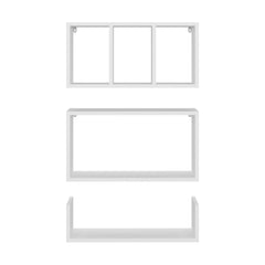 Aphrodite Wall Shelves Set of 3, Modern Floating Shelves for Home Storage and Decoration of Living Rooms, Studios, Office or Bedroom