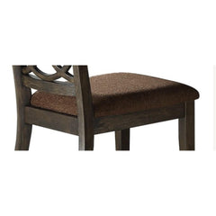 Supernova Brown Fabric & Espresso Finish Side Chair (Set of 2)