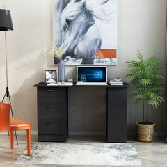 47" Home Office Computer Desk Bookcase Combo, Writing Table Workstation with 3 Drawer and Storage Shelf - Black