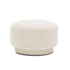 Tale 15" Mushroom Footstool Ottoman, Ivory White Boucle