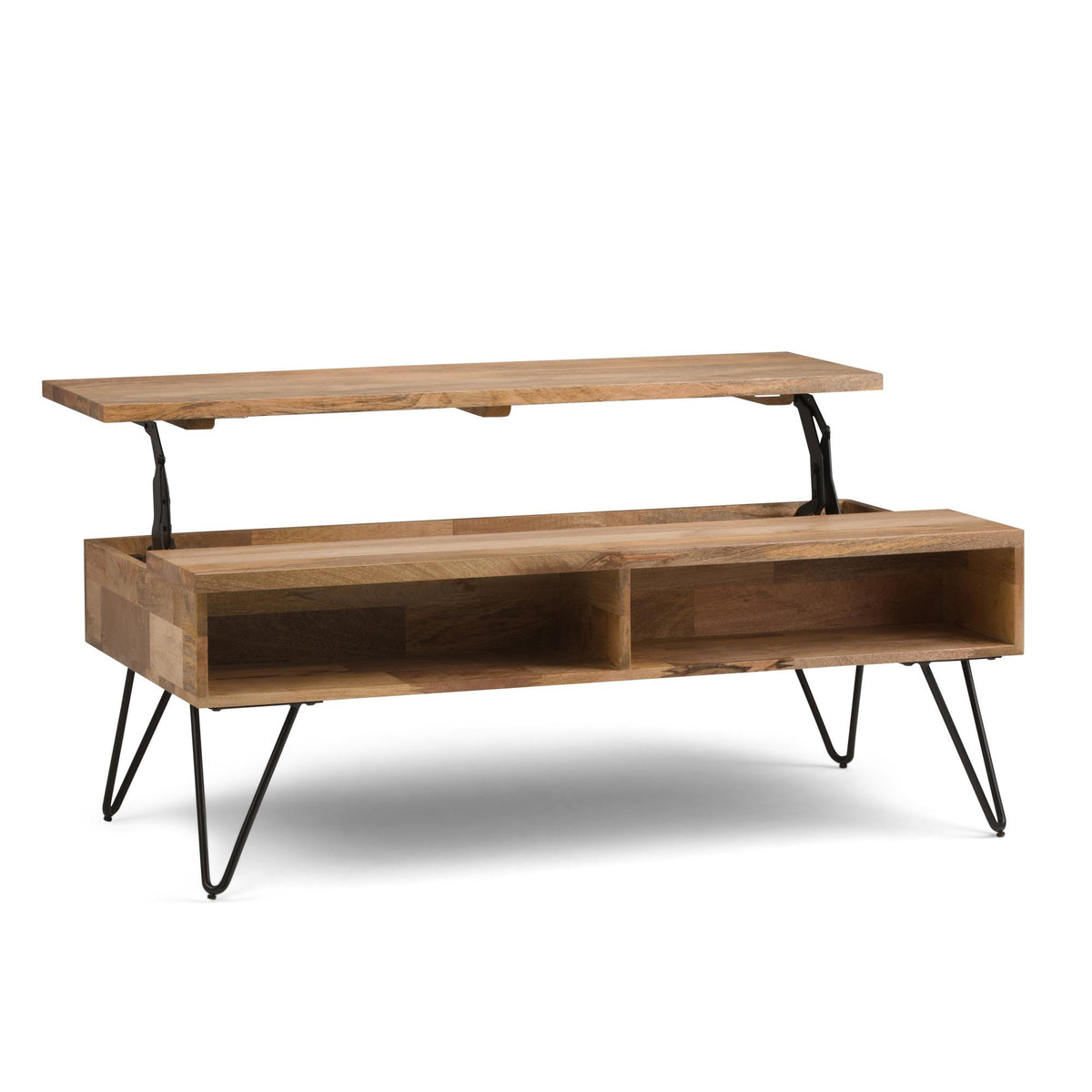 Nova 48 inch Wide Solid Mango Wood Lift Top Coffee Table in Natural