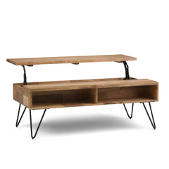 Nova 48 inch Wide Solid Mango Wood Lift Top Coffee Table in Natural