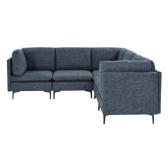 Linen Upholstered Modular Sectional with Metal Legs