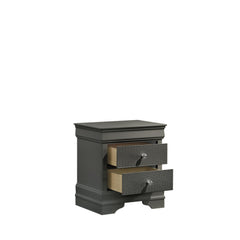 Iphigenia Modern Style 2-Drawer Night stand Made with Wood in Metallic Gray