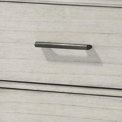 Poseidon Nightstand, 2 Drawers, Chrome Handles, Rustic White Mist