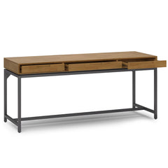 Sanctuary - Mid Century Wide Desk - Medium Saddle Brown