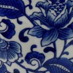 Celestia With Saucer Set of 4, Vintage Blue Floral Print, White Ceramic