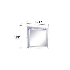 Utopia Mirror Framed LED Mirror Made With Wood in Silver Color