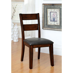 Dark Cherry Finish Solid wood Transitional Style Kitchen Set of 2pcs Dining Chairs Bold & Sturdy Design Chairs Dining Room Furniture Padded Leatherette Seats