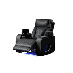 Hephaestus Modern Style Upholstery Recliner Chair Made with Wood & Massage Function Included-Black