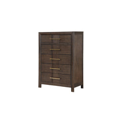 Oasis Modern Style 5-Drawer Chest Made with Wood in Walnut