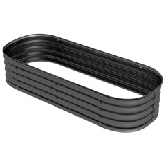 4.9' x 2' x 1' Galvanized Raised Garden Bed Kit, Metal Planter Box with Safety Edging, Dark Gray