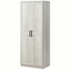 Kitchen Pantry, Freestanding 5-tier Storage Cabinet with 2 Adjustable Shelves, Antique White