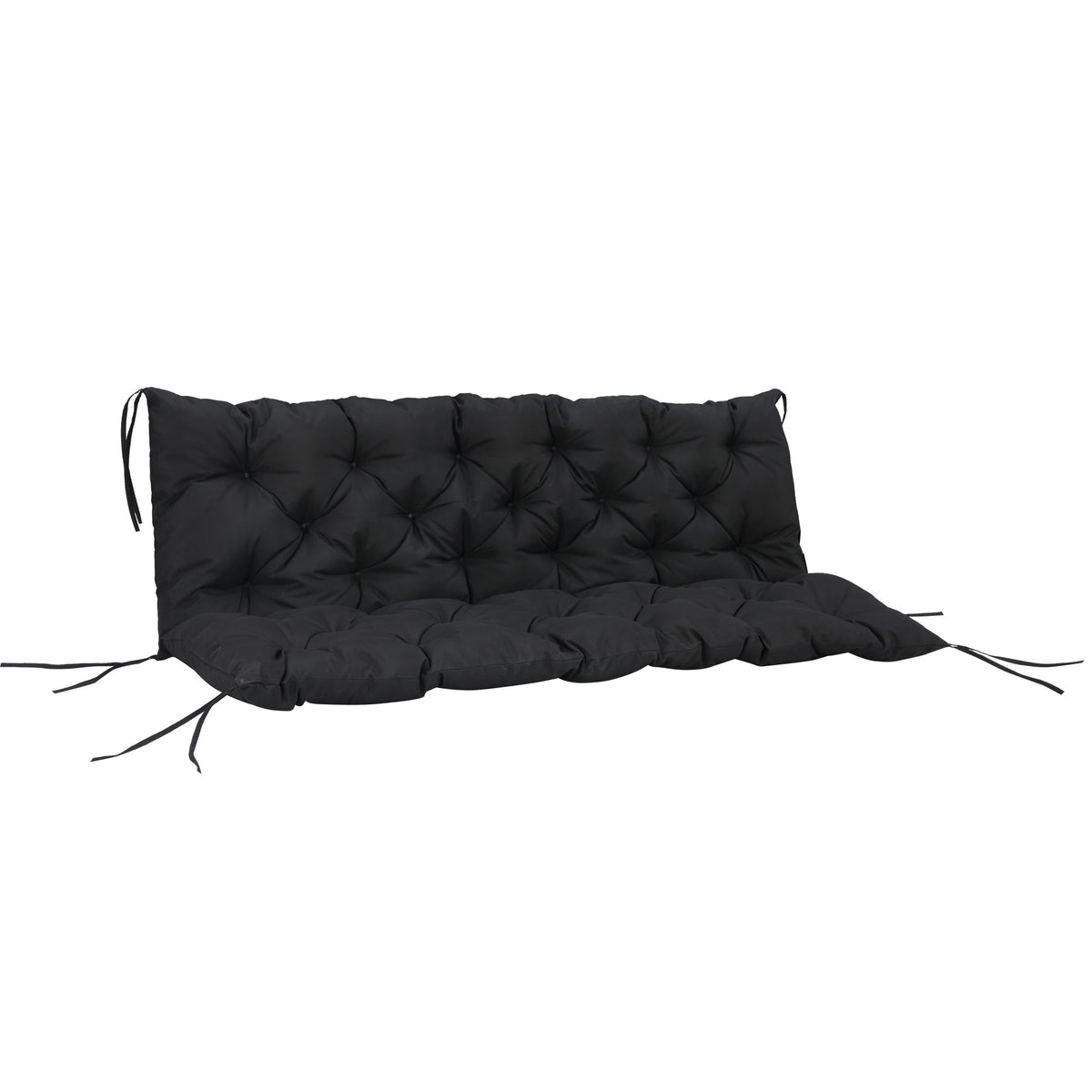 59" x 38" Tufted Bench Cushion for Outdoor Furniture, 3-Seater Replacement for Swing Chair, Patio Sofa/Couch, Black