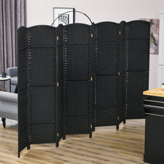 Folding Room Divider Screen 8 Panel 5.6 ' Tall Privacy Screen Freestanding Room Partition for Home Office, Black