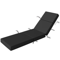Chaise Lounge Cushion, 4" Thick Outdoor Lounge Chair Cushion with Ties for Patio, 21" x 72 ", Gray