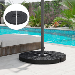 Large 4 Piece Round Fillable Weighted Offset Market Patio Umbrella Base