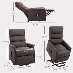 Power Lift Chair for Seniors, Electric Lift Recliner Chair with Remote Control, Side Pockets for Living Room, Brown