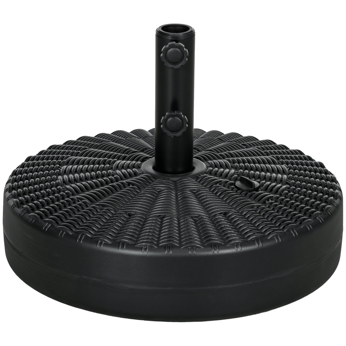Umbrella Stand for 1.5" or 2" Umbrella Poles, Round Fillable Umbrella Base for Outdoor, Lawn, Deck, Black